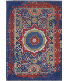 Gulshan 4'0'' X 5'9'' Power-Loomed Wool-Bamboo Silk Rug 4'0'' x 5'9'' (120 X 173) / Blue / Blue