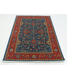 Gulshan 3'11'' X 5'10'' Power-Loomed Wool-Bamboo Silk Rug 3'11'' x 5'10'' (118 X 175) / Blue / Red