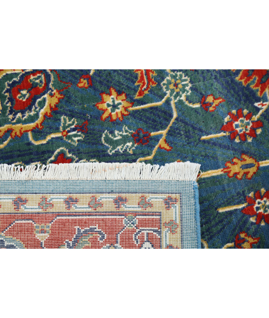 Gulshan 3'11'' X 5'10'' Power-Loomed Wool-Bamboo Silk Rug 3'11'' x 5'10'' (118 X 175) / Blue / Red