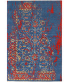 Gulshan 4'0'' X 5'9'' Power-Loomed Wool-Bamboo Silk Rug 4'0'' x 5'9'' (120 X 173) / Blue / Red