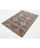 Gulshan 4'0'' X 5'9'' Power-Loomed Wool-Bamboo Silk Rug 4'0'' x 5'9'' (120 X 173) / Blue / Gold