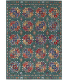 Gulshan 4'0'' X 5'10'' Power-Loomed Wool-Bamboo Silk Rug 4'0'' x 5'10'' (120 X 175) / Green / Blue