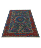 Gulshan 3'11'' X 5'9'' Power-Loomed Wool-Bamboo Silk Rug 3'11'' x 5'9'' (118 X 173) / Green / Red