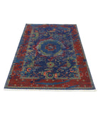 Gulshan 3'11'' X 5'9'' Power-Loomed Wool-Bamboo Silk Rug 3'11'' x 5'9'' (118 X 173) / Blue / Red