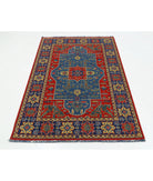 Gulshan 3'10'' X 6'0'' Power-Loomed Wool-Bamboo Silk Rug 3'10'' x 6'0'' (115 X 180) / Red / Blue