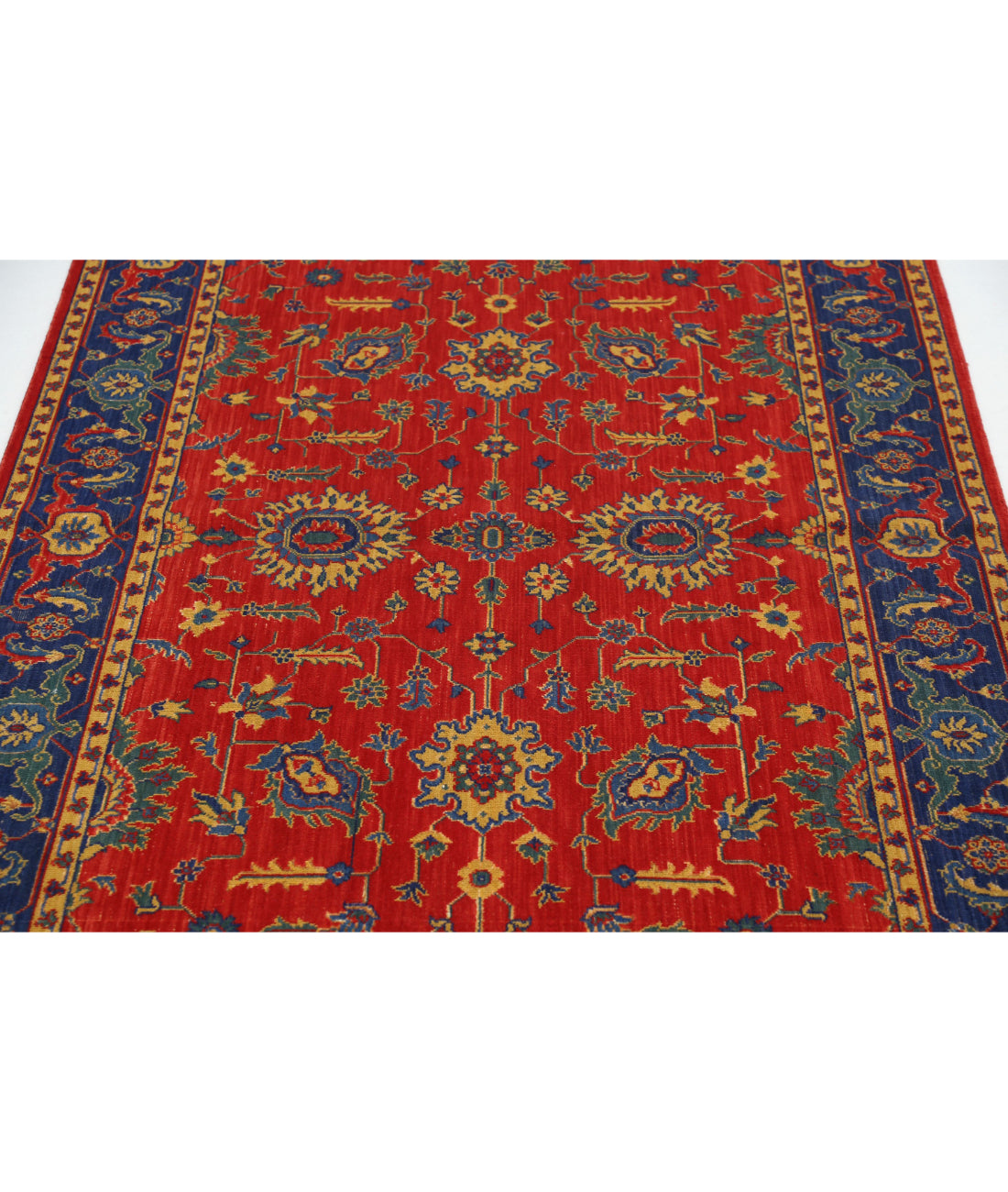 Gulshan 3'10'' X 6'0'' Power-Loomed Wool-Bamboo Silk Rug 3'10'' x 6'0'' (115 X 180) / Red / Blue