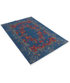 Gulshan 4'0'' X 5'9'' Power-Loomed Wool-Bamboo Silk Rug 4'0'' x 5'9'' (120 X 173) / Blue / Red