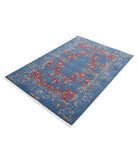 Gulshan 4'0'' X 5'9'' Power-Loomed Wool-Bamboo Silk Rug 4'0'' x 5'9'' (120 X 173) / Blue / Red