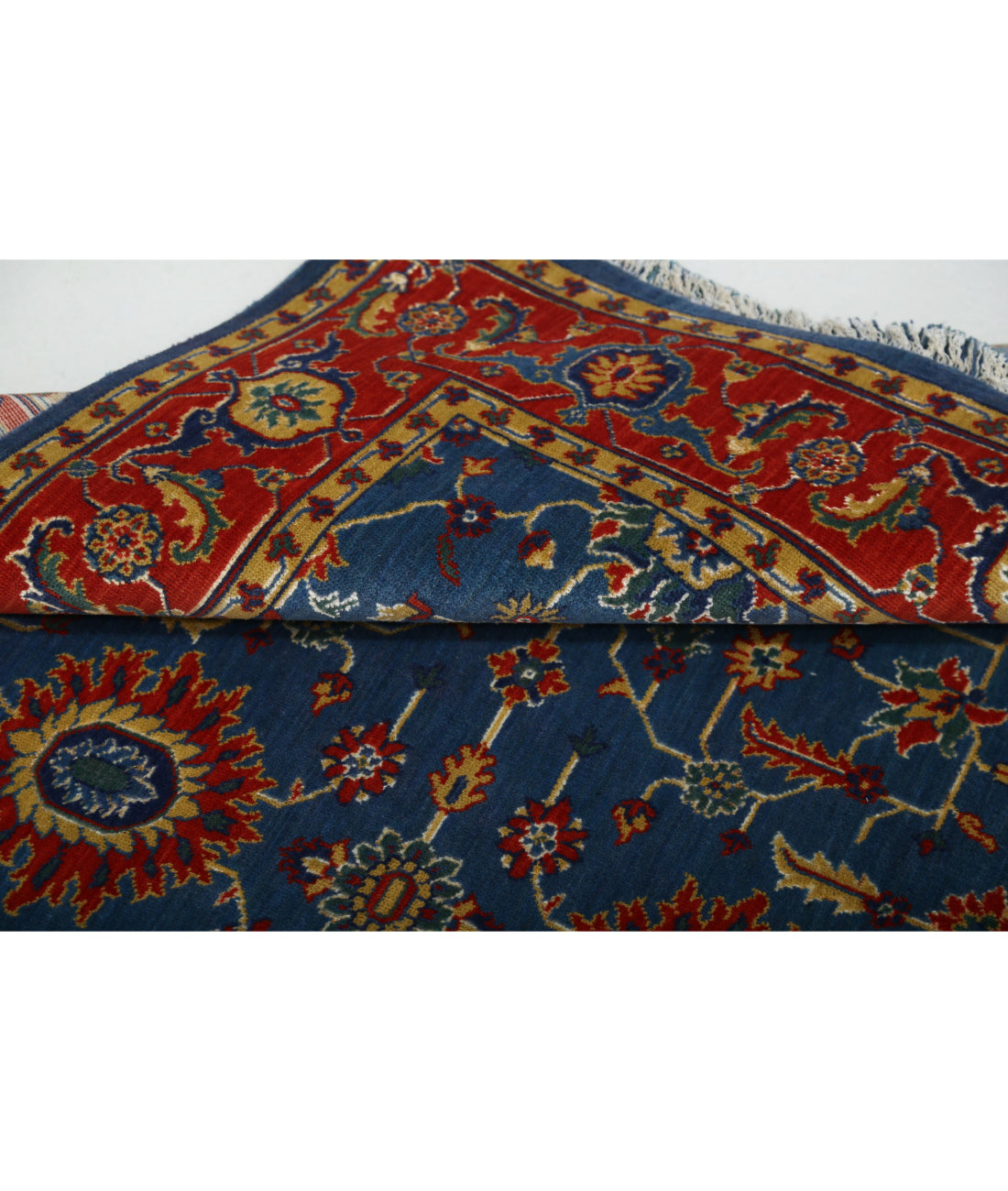 Gulshan 3'10'' X 6'1'' Power-Loomed Wool-Bamboo Silk Rug 3'10'' x 6'1'' (115 X 183) / Blue / Red