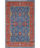 Gulshan 3'10'' X 6'1'' Power-Loomed Wool-Bamboo Silk Rug 3'10'' x 6'1'' (115 X 183) / Blue / Red
