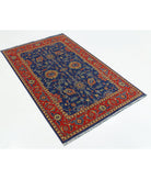 Gulshan 3'10'' X 6'1'' Power-Loomed Wool-Bamboo Silk Rug 3'10'' x 6'1'' (115 X 183) / Blue / Red