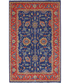 Gulshan 3'10'' X 6'1'' Power-Loomed Wool-Bamboo Silk Rug 3'10'' x 6'1'' (115 X 183) / Blue / Red