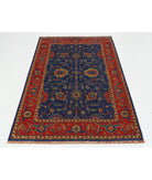 Gulshan 3'10'' X 6'1'' Power-Loomed Wool-Bamboo Silk Rug 3'10'' x 6'1'' (115 X 183) / Blue / Red