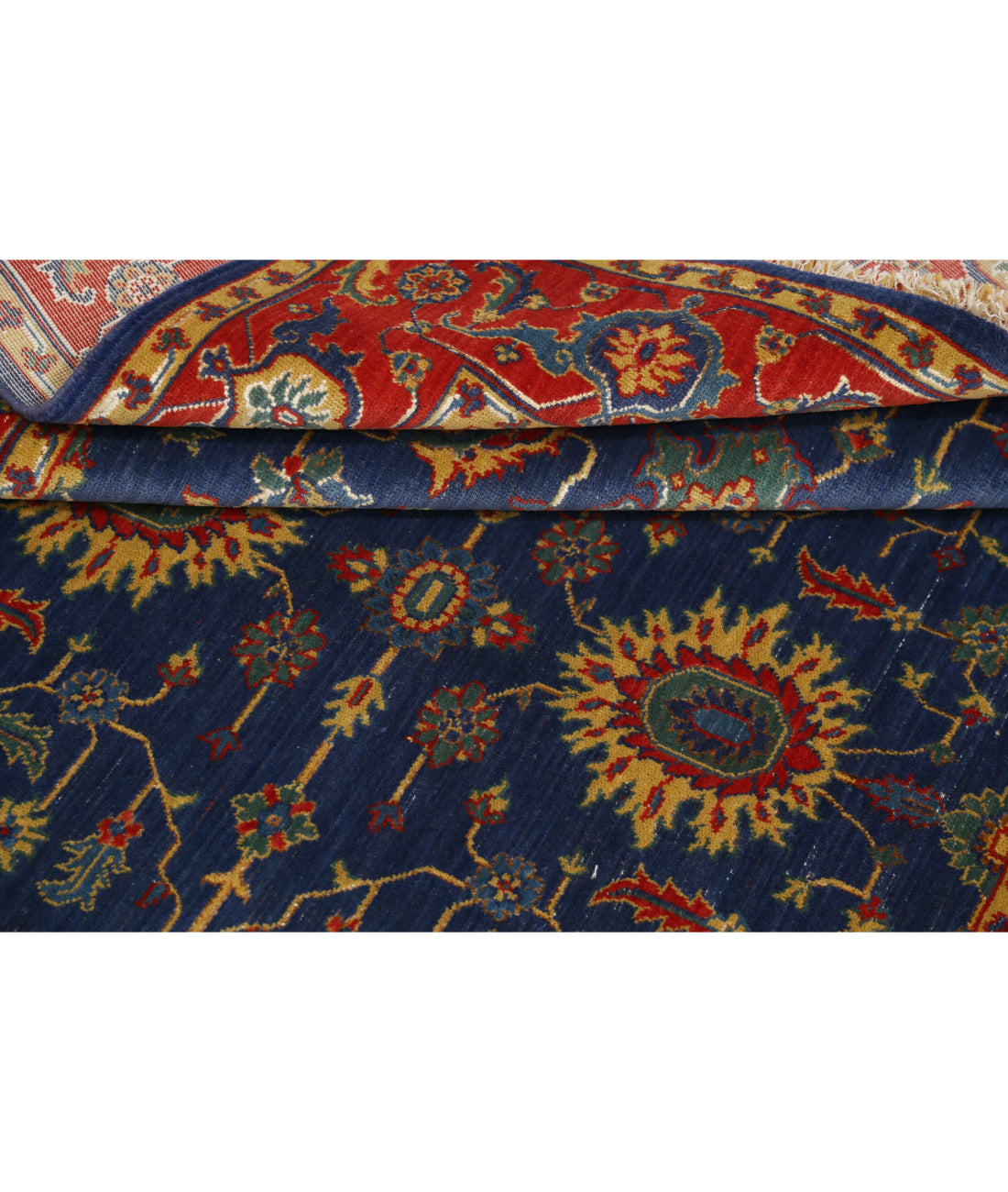 Gulshan 3'10'' X 6'1'' Power-Loomed Wool-Bamboo Silk Rug 3'10'' x 6'1'' (115 X 183) / Blue / Red