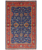 Gulshan 3'10'' X 6'1'' Power-Loomed Wool-Bamboo Silk Rug 3'10'' x 6'1'' (115 X 183) / Blue / Red