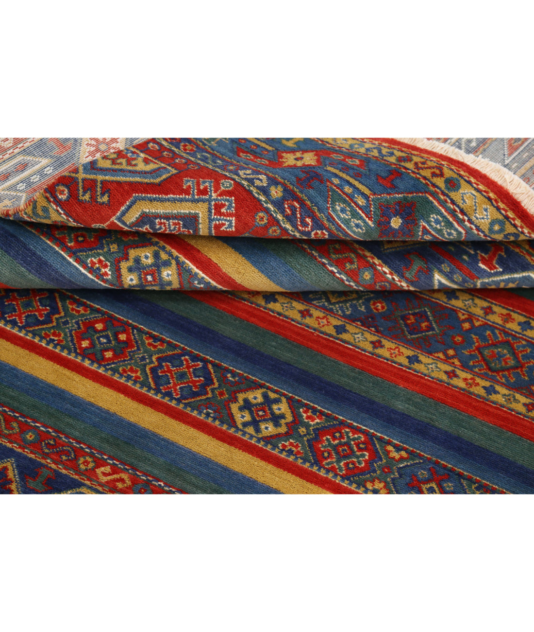 Gulshan 4'0'' X 5'10'' Power-Loomed Wool-Bamboo Silk Rug 4'0'' x 5'10'' (120 X 175) / Red / Blue