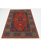 Gulshan 3'10'' X 6'0'' Power-Loomed Wool-Bamboo Silk Rug 3'10'' x 6'0'' (115 X 180) / Red / Blue