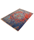 Gulshan 3'11'' X 5'10'' Power-Loomed Wool-Bamboo Silk Rug 3'11'' x 5'10'' (118 X 175) / Red / Blue