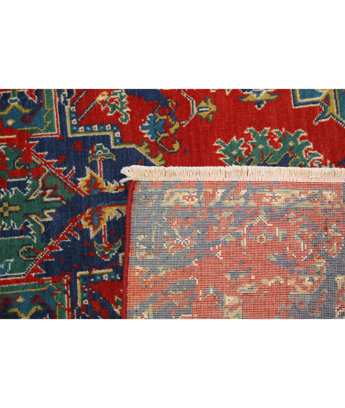Gulshan 3'11'' X 5'10'' Power-Loomed Wool-Bamboo Silk Rug 3'11'' x 5'10'' (118 X 175) / Red / Blue