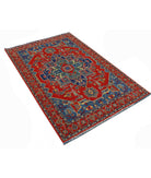 Gulshan 3'10'' X 6'0'' Power-Loomed Wool-Bamboo Silk Rug 3'10'' x 6'0'' (115 X 180) / Red / Blue