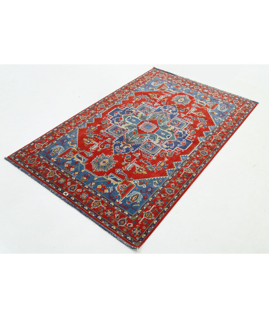 Gulshan 3'10'' X 6'0'' Power-Loomed Wool-Bamboo Silk Rug 3'10'' x 6'0'' (115 X 180) / Red / Blue