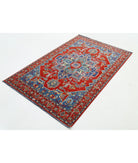 Gulshan 3'10'' X 6'0'' Power-Loomed Wool-Bamboo Silk Rug 3'10'' x 6'0'' (115 X 180) / Red / Blue
