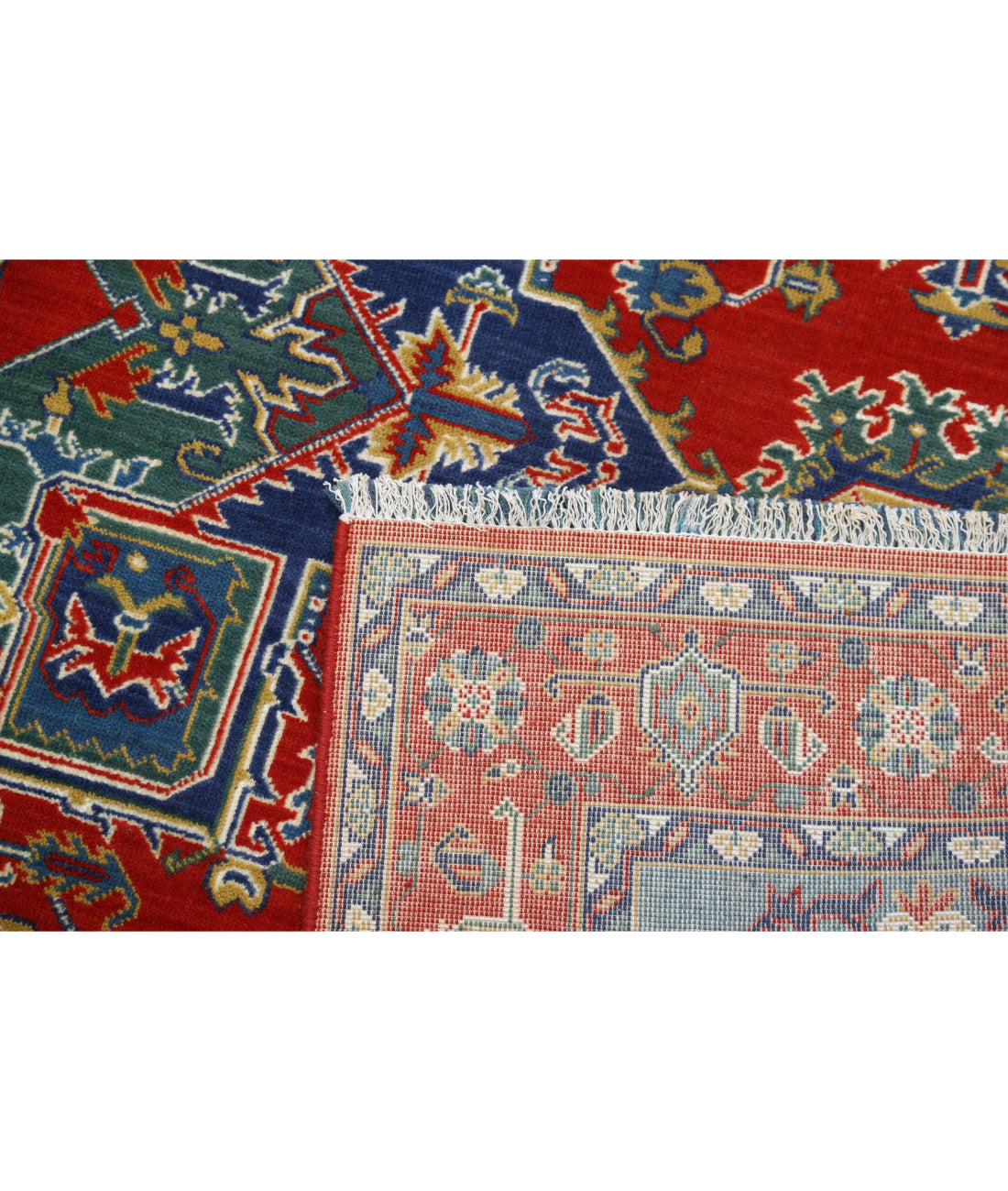 Gulshan 3'10'' X 6'0'' Power-Loomed Wool-Bamboo Silk Rug 3'10'' x 6'0'' (115 X 180) / Red / Blue