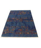 Gulshan 4'0'' X 5'10'' Power-Loomed Wool-Bamboo Silk Rug 4'0'' x 5'10'' (120 X 175) / Blue / Red