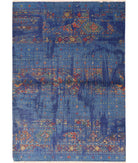 Gulshan 4'0'' X 5'10'' Power-Loomed Wool-Bamboo Silk Rug 4'0'' x 5'10'' (120 X 175) / Blue / Red