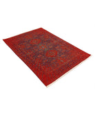 Gulshan 4'0'' X 5'9'' Power-Loomed Wool-Bamboo Silk Rug 4'0'' x 5'9'' (120 X 173) / Red / Blue