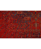 Gulshan 4'0'' X 5'9'' Power-Loomed Wool-Bamboo Silk Rug 4'0'' x 5'9'' (120 X 173) / Red / Blue