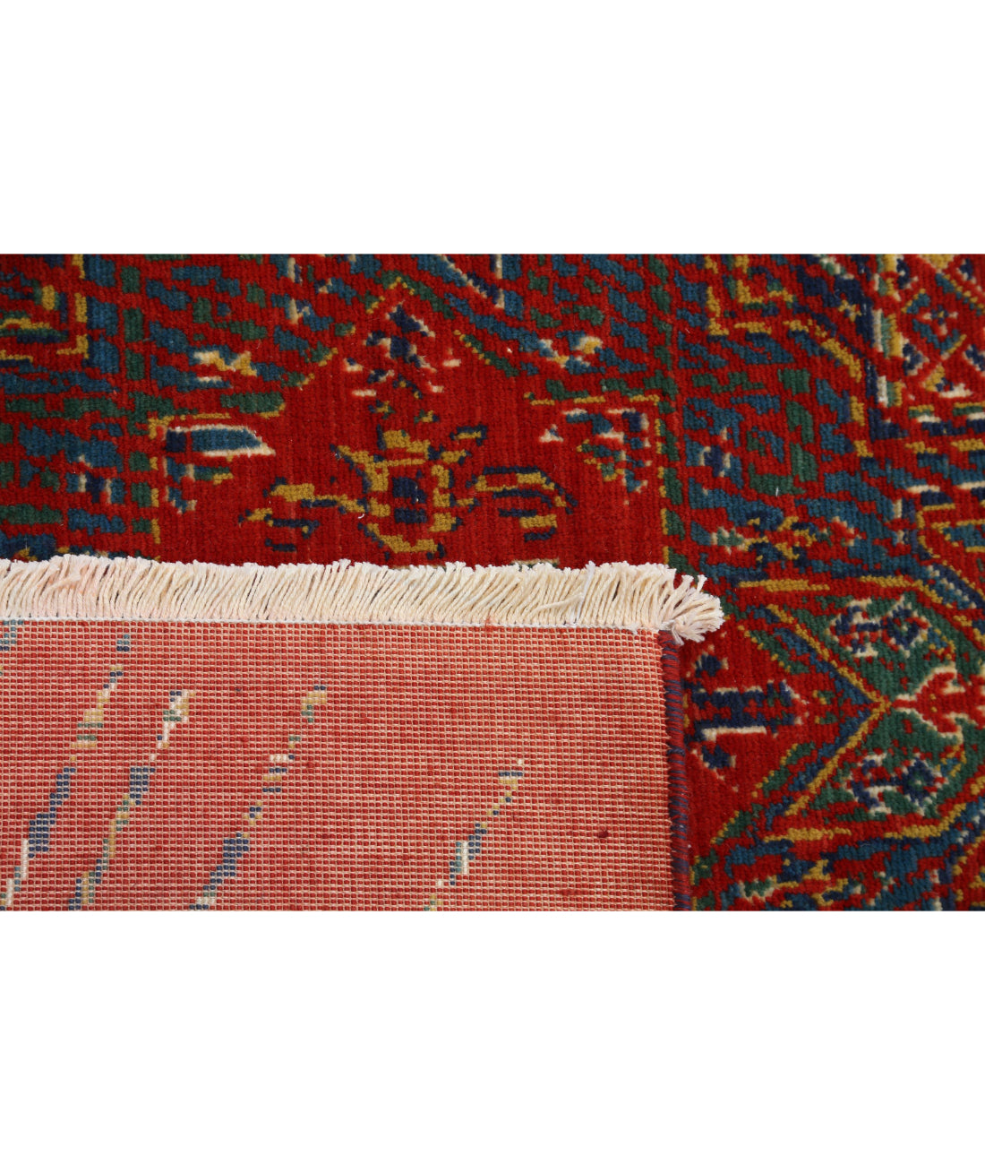 Gulshan 4'0'' X 5'9'' Power-Loomed Wool-Bamboo Silk Rug 4'0'' x 5'9'' (120 X 173) / Red / Blue