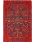 Gulshan 4'0'' X 5'9'' Power-Loomed Wool-Bamboo Silk Rug 4'0'' x 5'9'' (120 X 173) / Red / Blue