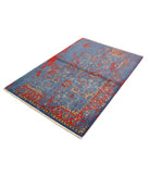 Gulshan 4'0'' X 5'10'' Power-Loomed Wool-Bamboo Silk Rug 4'0'' x 5'10'' (120 X 175) / Blue / Red