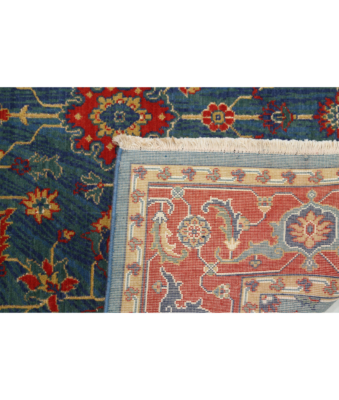 Gulshan 3'11'' X 5'10'' Power-Loomed Wool-Bamboo Silk Rug 3'11'' x 5'10'' (118 X 175) / Blue / Red