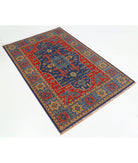 Gulshan 3'10'' X 6'0'' Power-Loomed Wool-Bamboo Silk Rug 3'10'' x 6'0'' (115 X 180) / Red / Blue