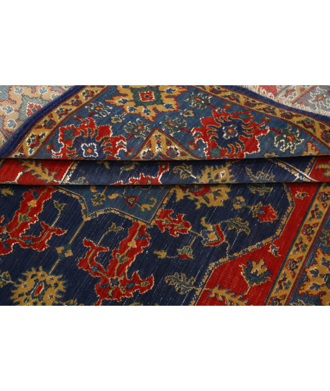 Gulshan 3'10'' X 6'0'' Power-Loomed Wool-Bamboo Silk Rug 3'10'' x 6'0'' (115 X 180) / Red / Blue