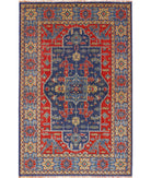 Gulshan 3'10'' X 6'0'' Power-Loomed Wool-Bamboo Silk Rug 3'10'' x 6'0'' (115 X 180) / Red / Blue