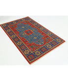 Gulshan 3'10'' X 6'0'' Power-Loomed Wool-Bamboo Silk Rug 3'10'' x 6'0'' (115 X 180) / Red / Blue