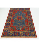 Gulshan 3'10'' X 6'0'' Power-Loomed Wool-Bamboo Silk Rug 3'10'' x 6'0'' (115 X 180) / Red / Blue