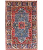 Gulshan 3'10'' X 6'0'' Power-Loomed Wool-Bamboo Silk Rug 3'10'' x 6'0'' (115 X 180) / Red / Blue