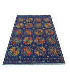 Gulshan 3'10'' X 6'0'' Power-Loomed Wool-Bamboo Silk Rug 3'10'' x 6'0'' (115 X 180) / Blue / Red