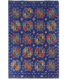 Gulshan 3'10'' X 6'0'' Power-Loomed Wool-Bamboo Silk Rug 3'10'' x 6'0'' (115 X 180) / Blue / Red