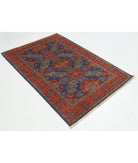 Gulshan 4'0'' X 5'9'' Power-Loomed Wool-Bamboo Silk Rug 4'0'' x 5'9'' (120 X 173) / Blue / Red