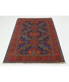 Gulshan 4'0'' X 5'9'' Power-Loomed Wool-Bamboo Silk Rug 4'0'' x 5'9'' (120 X 173) / Blue / Red