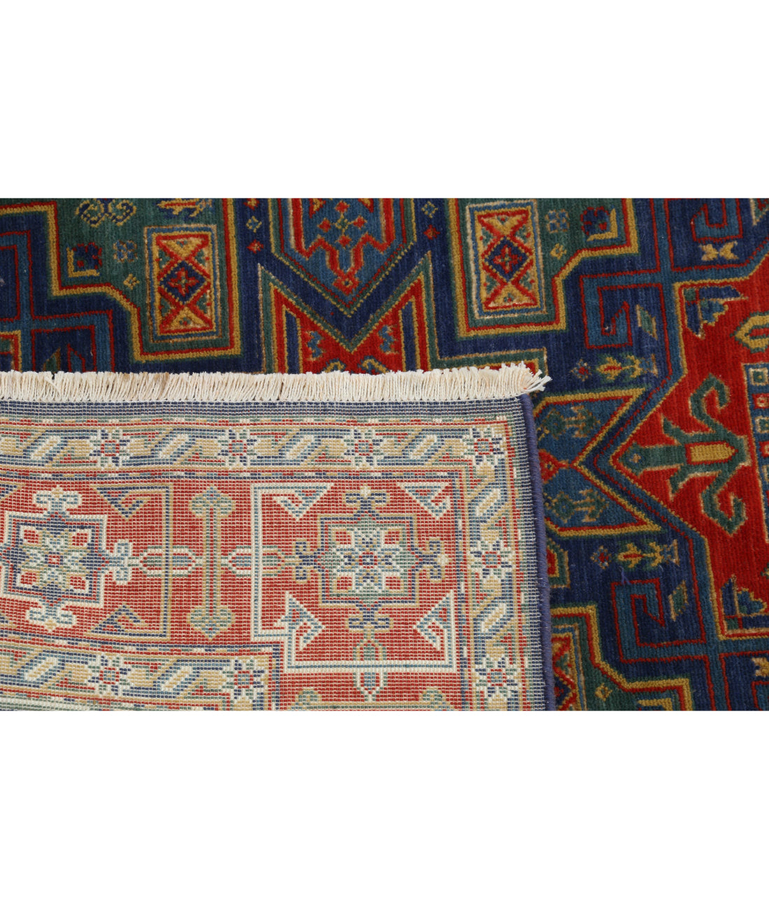 Gulshan 4'0'' X 5'9'' Power-Loomed Wool-Bamboo Silk Rug 4'0'' x 5'9'' (120 X 173) / Blue / Red
