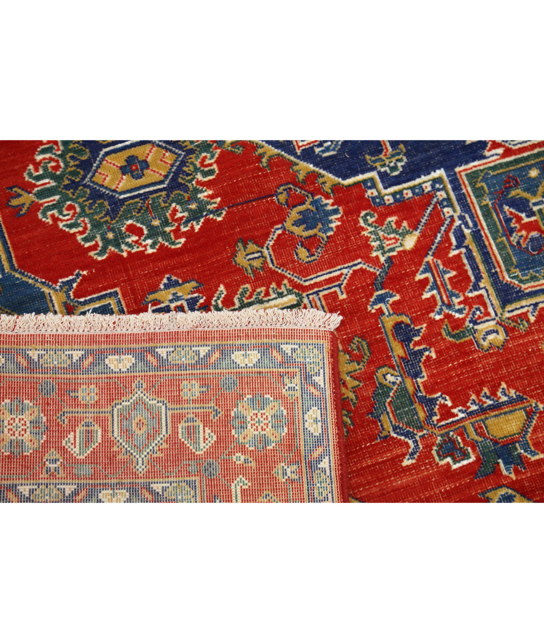 Gulshan 3'10'' X 6'0'' Power-Loomed Wool-Bamboo Silk Rug 3'10'' x 6'0'' (115 X 180) / Red / Blue