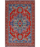 Gulshan 3'10'' X 6'0'' Power-Loomed Wool-Bamboo Silk Rug 3'10'' x 6'0'' (115 X 180) / Red / Blue