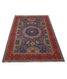 Gulshan 3'10'' X 6'0'' Power-Loomed Wool-Bamboo Silk Rug 3'10'' x 6'0'' (115 X 180) / Blue / Red