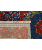 Gulshan 3'10'' X 6'0'' Power-Loomed Wool-Bamboo Silk Rug 3'10'' x 6'0'' (115 X 180) / Blue / Red